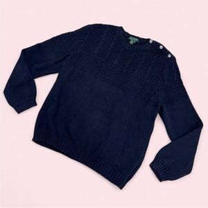 Ralph Lauren Navy Blue Cable Knit Sweater